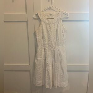 White House Black Market White Textured Sleeveless Dress
